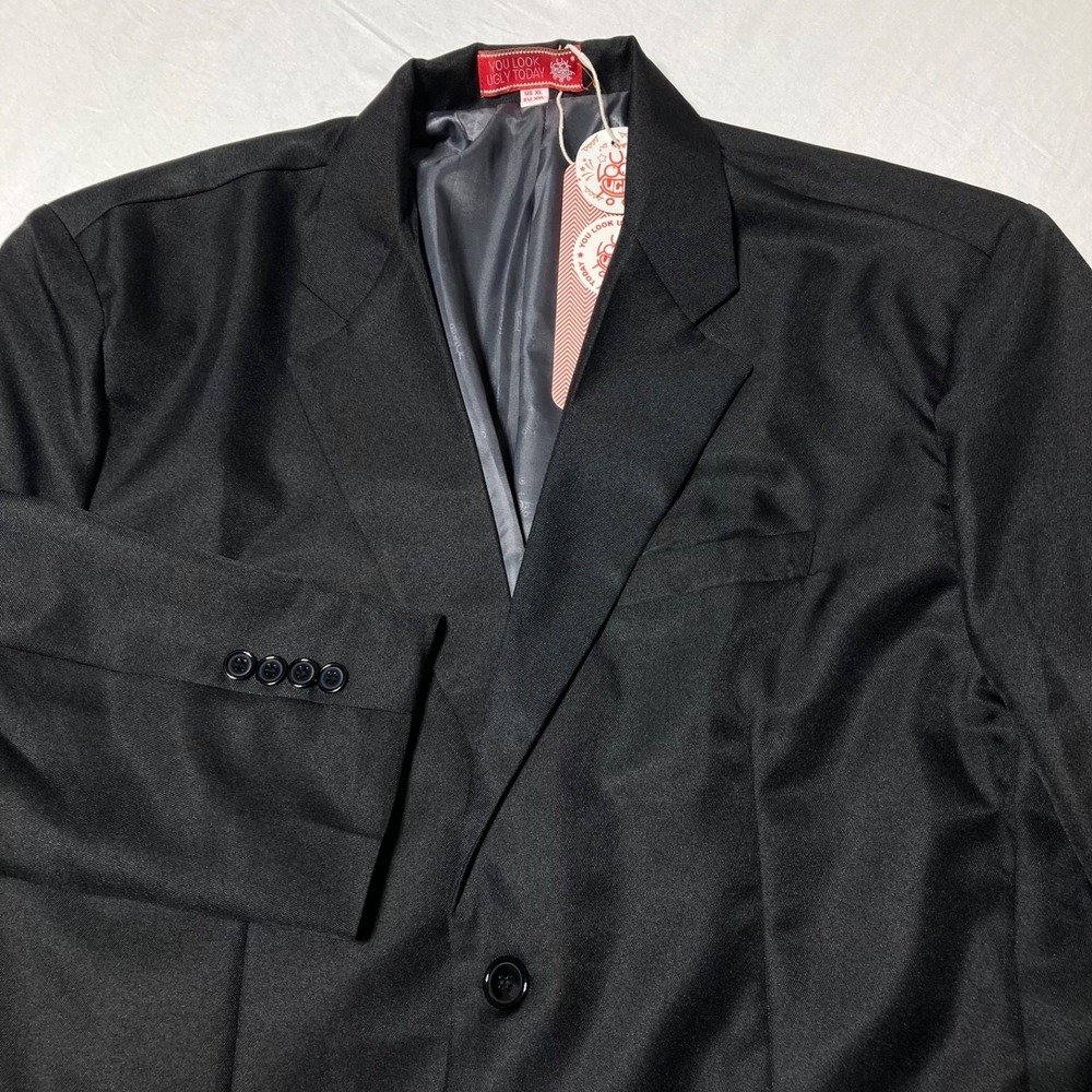 NWT You Look Ugly Today Classic Black Blazer Men's Size‎ XL (46R)